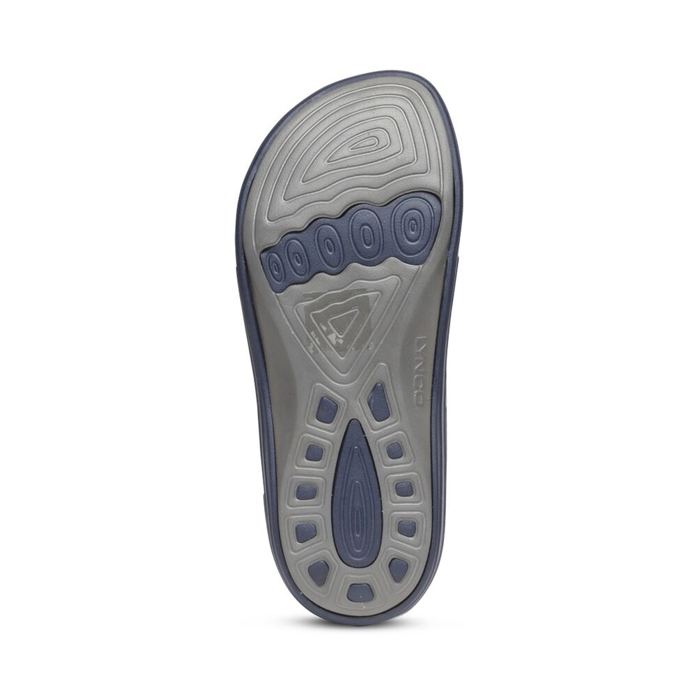 Aetrex Women's Fiji Orthotic Flip Flops - Navy | USA HM48UG9